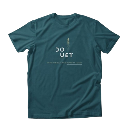 "DOUBT" Minimal Typography T-Shirt – Teal Edition