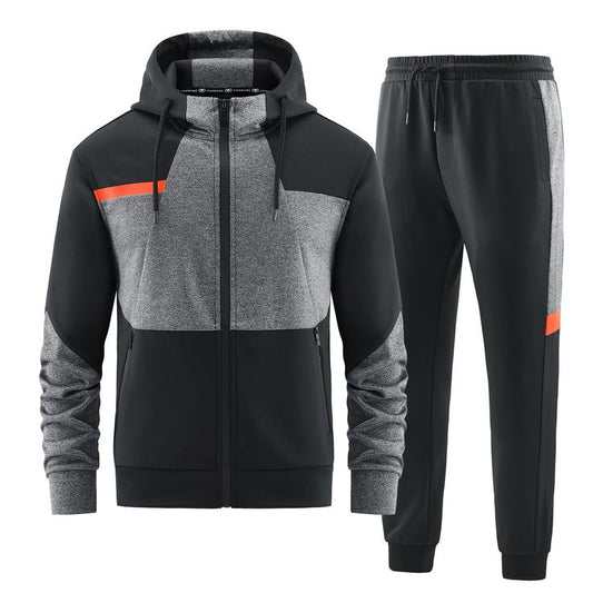 DeVogue Chic Men’s 2-Piece Tracksuit Set – Full-Zip Hoodie & Joggers | Casual Activewear Sweatsuit
