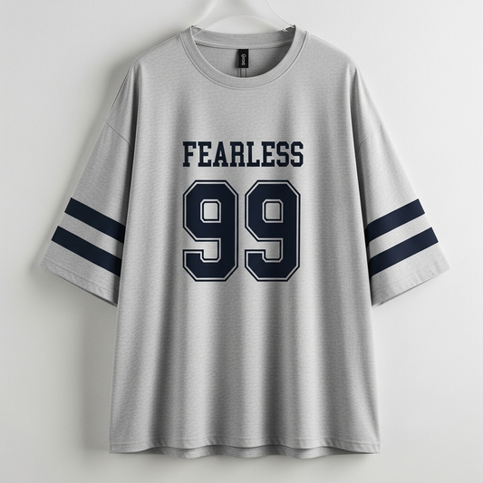 Fearless 99 Oversized Varsity T-Shirt – Streetwear Edition