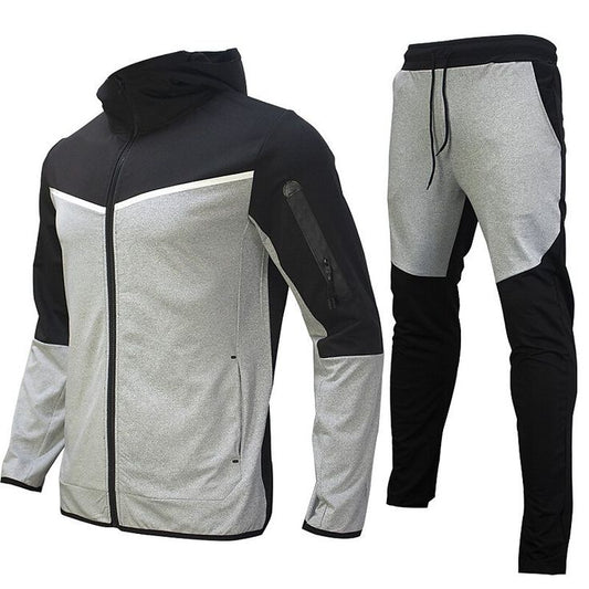 Men’s 2-Piece Tracksuit Jogging Suit – Full-Zip Activewear Set | Color Block Gym & Casual Sportswear