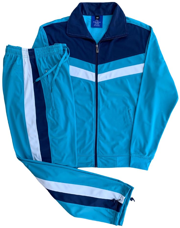 DeVgoue Chic Men’s Retro Tracksuit Warm-Up Set – 2-Piece Track Jacket & Pants | Vintage Athletic Style