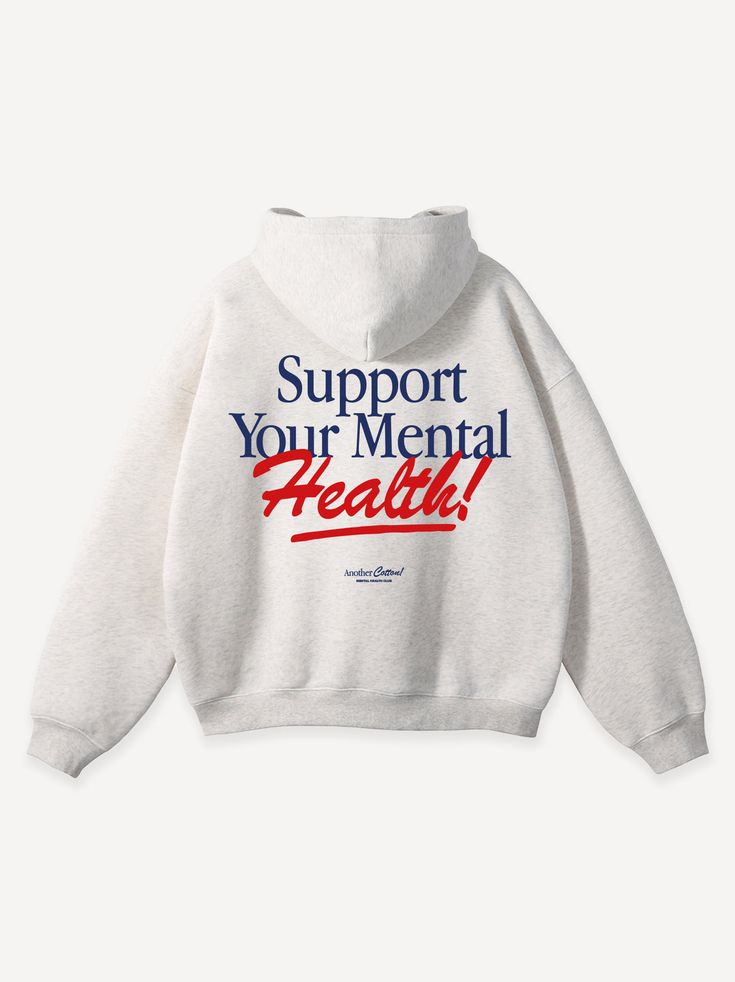 Support Your Mental Health Oversized Hoodie – Unisex Comfort Fit with Positive Message