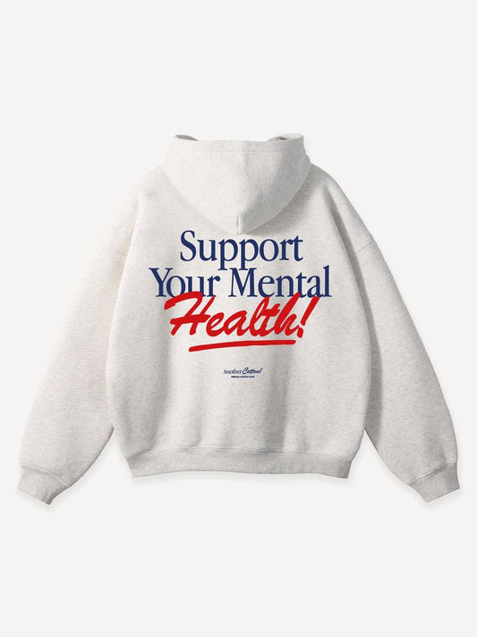 Support Your Mental Health Oversized Hoodie – Unisex Comfort Fit with Positive Message